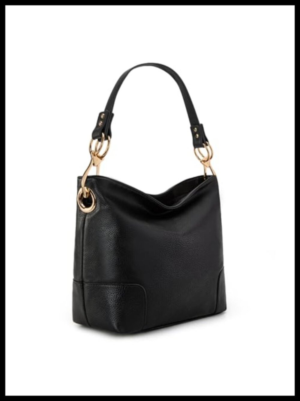 Faux Leather Hobo Shoulder Bag Top Handle Satchel Bucket Purse